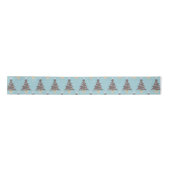 Niedlicher Blauer Weihnachtsbaum Snow Holiday Satinband (Vorderseite)