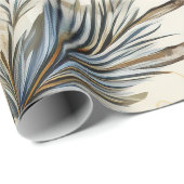 Niedlicher Blauer Weihnachtsbird, Berries, Blütenb Geschenkpapier (Rolleneckpunkt)