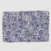 Niedlicher blauer weißer Paisley-Musterentwurf Golfhandtuch (Horizontal)