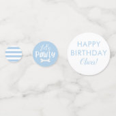 Niedlicher blauer Welpenhund Geburtstagsparty Konfetti (Rückseiten)