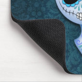 Niedlicher blauer Zuckerschädel Mousepad (Ecke)