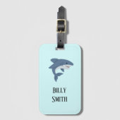 Niedlicher Blauhai personalisiert Gepäckanhänger (Vorderseite Vertikal)