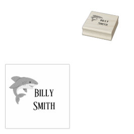 Niedlicher Blauhai personalisiert Gummistempel