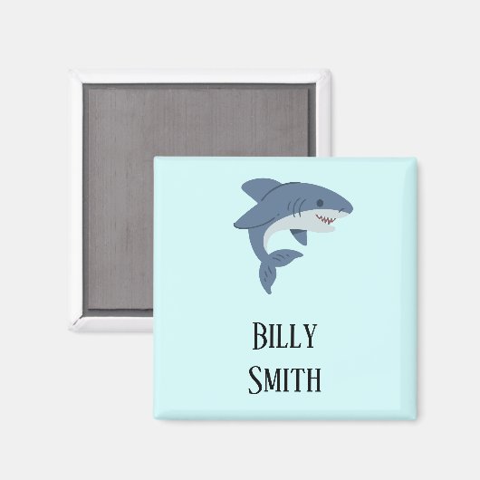 Niedlicher Blauhai personalisiert Magnet (Vorderseite/Rückseite)