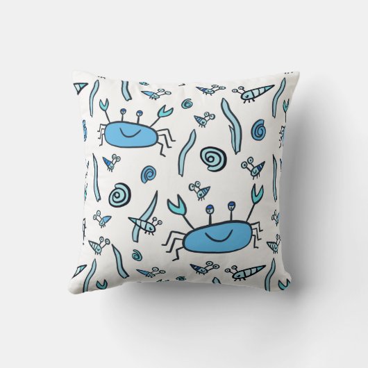 Niedlicher Blaukrabbe Muschel Sea Girl Throw Kisse Kissen (Rückseite)