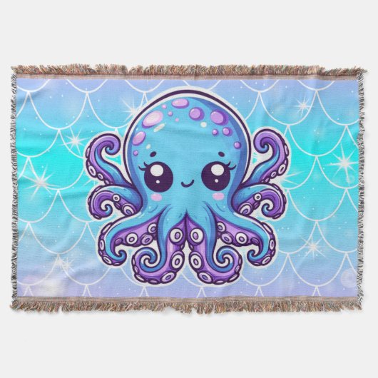 Niedlicher Blauoktopus Decke (Vorderseite)
