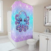 Niedlicher Blauoktopus Duschvorhang (Beispiel)