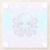 Niedlicher Blauoktopus Glasuntersetzer (Rückseite)
