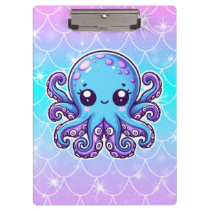 Niedlicher Blauoktopus Klemmbrett