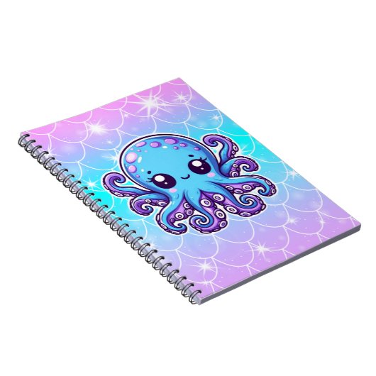 Niedlicher Blauoktopus Notizblock (Rechte Seite)
