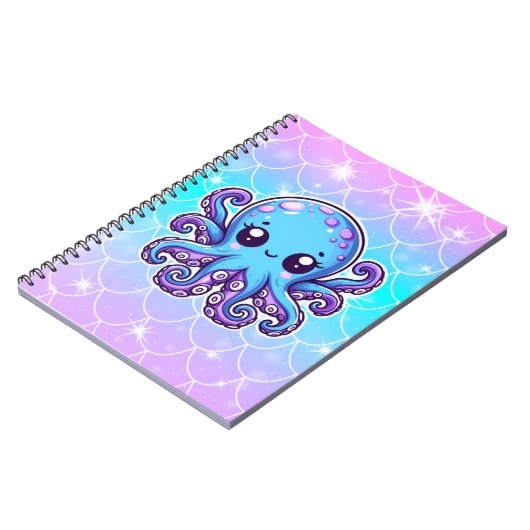 Niedlicher Blauoktopus Notizblock (Linke Seite)