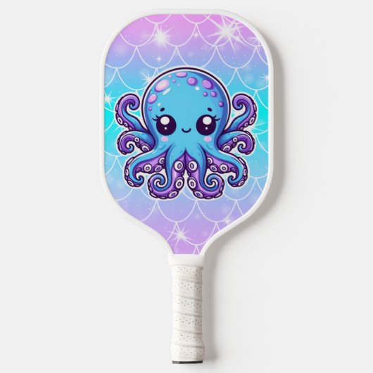Niedlicher Blauoktopus Pickleball Schläger (Vorderseite)