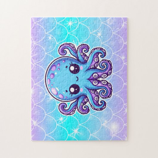 Niedlicher Blauoktopus Puzzle (Vertikal)