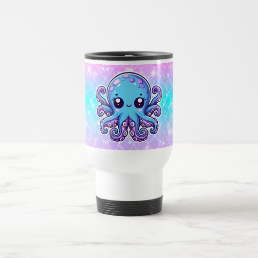 Niedlicher Blauoktopus Reisebecher (Mittel)