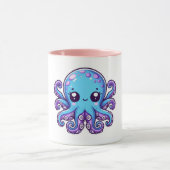 Niedlicher Blauoktopus Tasse (Zentrum)