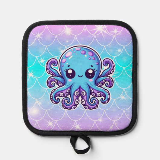 Niedlicher Blauoktopus Topflappen (Vorderseite)