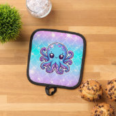 Niedlicher Blauoktopus Topflappen (Oben Unten)