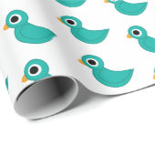 Niedlicher Blauvogel Geschenkpapier (Rolleneckpunkt)