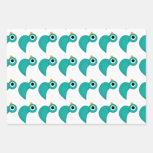 Niedlicher Blauvogel Geschenkpapier Set (Vorderseite)