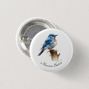 niedlicher Blauvogel im Wasser Button