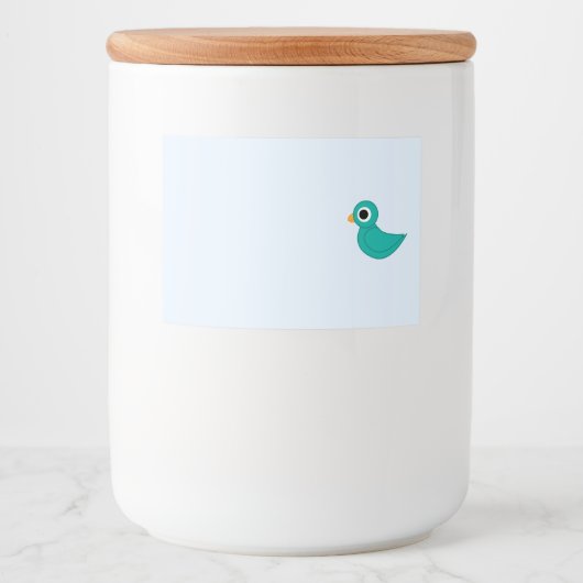 Niedlicher Blauvogel Lebensmitteletikett (Vorderseite)