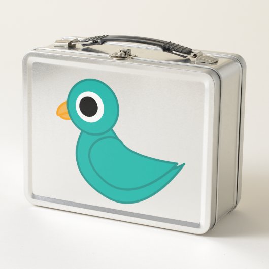 Niedlicher Blauvogel Metall Brotdose (Vorderseite)