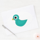 Niedlicher Blauvogel Ovaler Aufkleber (Umschlag)