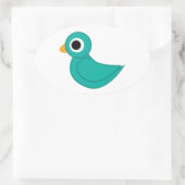 Niedlicher Blauvogel Ovaler Aufkleber (Tasche)