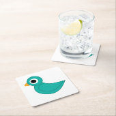 Niedlicher Blauvogel Rechteckiger Pappuntersetzer (Vor Ort)