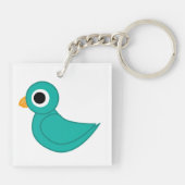 Niedlicher Blauvogel Schlüsselanhänger (Rückseite)
