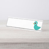 Niedlicher Blauvogel Schreibtischnamensplakette (Vorderseite )