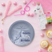 Niedlicher Blauwal 4. Geburtstag Pappteller (Party)