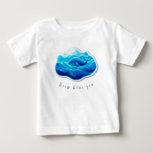 Niedlicher Blauwal Baby T-shirt (Vorderseite)