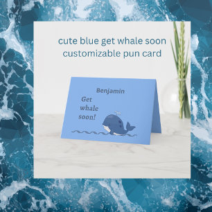 niedlicher Blauwal bald Wortspiel Karte