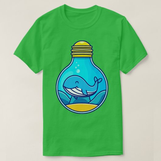 Niedlicher Blauwal, der in Bulb schwimmt T-Shirt (Design vorne)