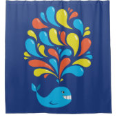 Niedlicher Blauwal Duschvorhang (Vorderseite)