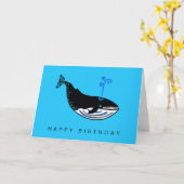 Niedlicher Blauwal - gefährdete Tiergrafik Karte (Gelbe Blume)