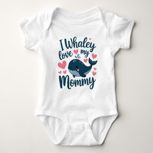 Niedlicher Blauwal I Whaley Liebe Meine Mommy Baby Strampler (Vorderseite)