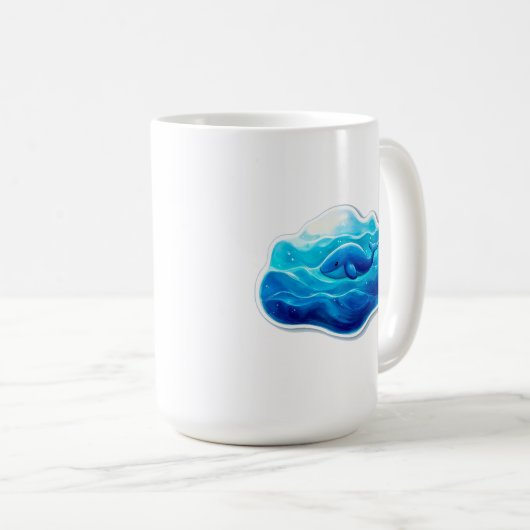 Niedlicher Blauwal Kaffeetasse (VorderseiteRechts)