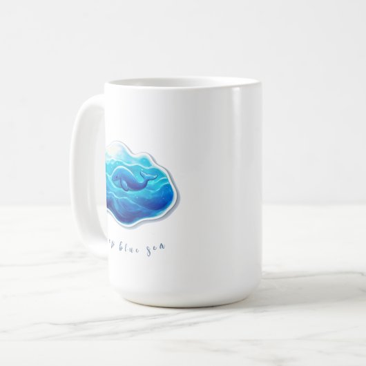 Niedlicher Blauwal Kaffeetasse (Vorderseite Links)