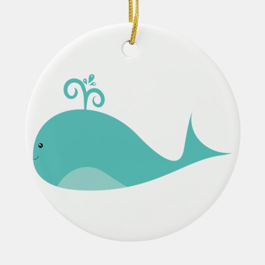 Niedlicher Blauwal Keramikornament (Vorne)