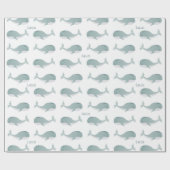 Niedlicher Blauwal mit Personalisiertem Namen Litt Geschenkpapier (Flach)