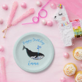 Niedlicher Blauwal - Natur - Aqua-Party Pappteller (Party)