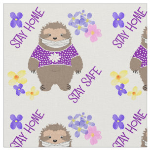 Niedlicher Bleibe Safe Bleibe Zuhause Sloth Fun Gr Stoff
