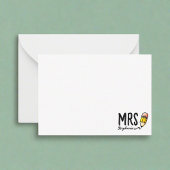 Niedlicher Bleistift-Lehrer Kinder Name zurück zur Mitteilungskarte