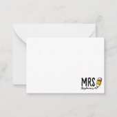 Niedlicher Bleistift-Lehrer Kinder Name zurück zur Mitteilungskarte (Vorderseite)