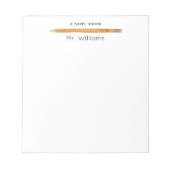 Niedlicher Bleistift-Lehrer Note Pad Notizblock (Vorderseite)