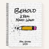 Niedlicher Bleistift-Zauberstab-Individuelle Name- Notizblock (Vorderseite)