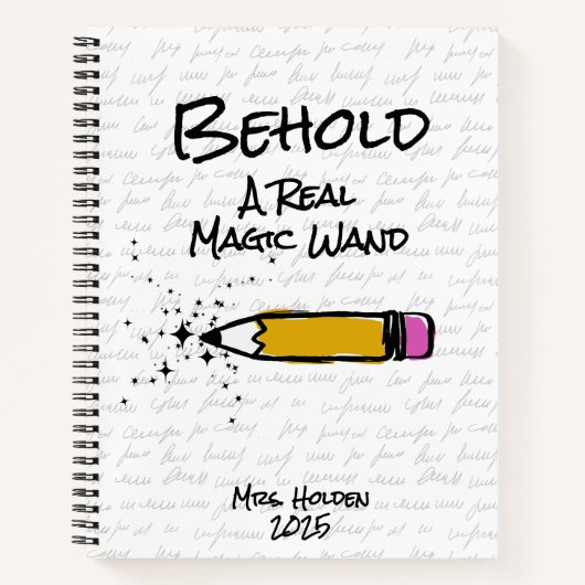 Niedlicher Bleistift-Zauberstab-Individuelle Name- Notizblock (Vorderseite)