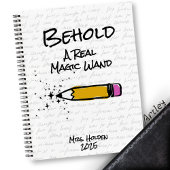 Niedlicher Bleistift-Zauberstab-Individuelle Name- Notizblock